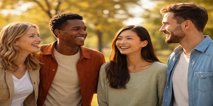 Jongvolwassenen in gesprek die sociale vaardigheden en onderlinge verbinding tonen